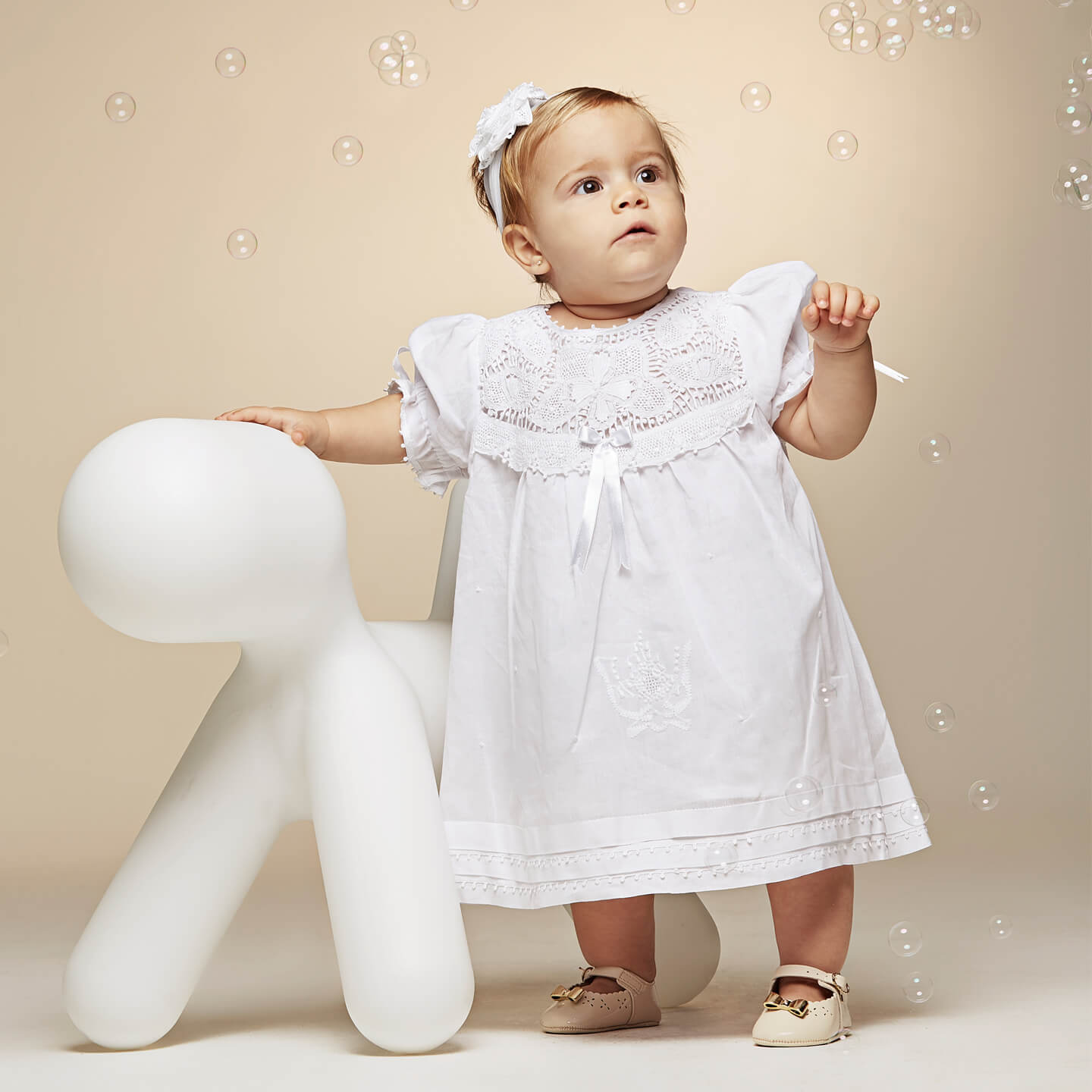 Renda Guipir Vestido Renda Branco Infantil Vestido Batizado Renda